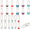 24Pcs 12 Styles Butterfly Alloy Enamel & Crystal Rhinestone & Glass Shoes Charms HJEW-DR00092-1