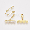 Brass Micro Pave Cubic Zirconia Chain Extender X-ZIRC-Q022-031G-NR-2