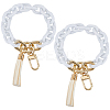 2Pcs Acrylic Cable Chain Bracelet Pendant Decorations AJEW-SC0003-71E-1