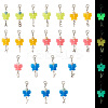 Butterfly Luminous Acrylic & Letter A~Z Tibetan Style Alloy Pendant Decorations HJEW-TAC0020-1