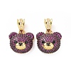 Brass Micro Pave Cubic Zirconia Pendants ZIRC-F136-01G-07-2