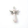 Acrylic Imitation Pearl with Alloy Pendants PALLOY-YW00001-2