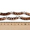 Plastic & Resin Leopard Skin Print Curved Tube Double Layer Necklaces for Women NJEW-Q038-01A-6