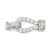 Brass Micro Pave Clear Cubic Zirconia Fold Over Clasps KK-U059-60P-1