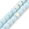 Frosted Imitation Jade Glass Beads Strands GLAA-P058-08A-03-1
