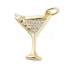 Rack Plating Brass Micro Pave Cubic Zirconia Pendants KK-NH0003-02G-1