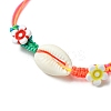 Natural Mixed Cowrie Shell Beads Braided Bead Bracelets BJEW-JB11786-3
