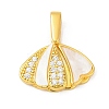Brass Micro Pave Cubic Zirconia Acrylic Pendants KK-D291-10G-1