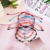 Natural Cowrie Shell & Tree & Turtle & Wave Link Bracelets Set BJEW-SW00030-6
