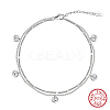 925 Sterling Silver Anklet AJEW-Z029-02P-1