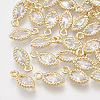 Brass Cubic Zirconia Charms LS-KK-T035-27-1