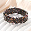 Handmade Millefiori Lampwork Beaded Stretch Bracelets for Men Women BJEW-G738-01A-02-1
