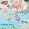 32Pcs 12 Styles Fishtail Shape Transparent Acrylic & Resin Pendants TACR-TA0001-16-6