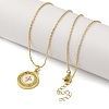 Brass Cubic Zirconia Flat Round Cross Pendant Necklaces NJEW-R100-02G-2