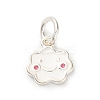 925 Sterling Silver White Enamel Charms STER-C014-02A-S-1
