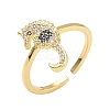 304 Stainless Steel Cubic Zirconia Cuff Open Rings for Women LS-RJEW-Z122-02G-01-4