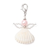 Angel Clam Shell Pendant Decoration HJEW-MZ00246-01-3