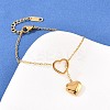 Heart 304 Stainless Steel Link & Charm Bracelets for Women BJEW-A146-02G-1