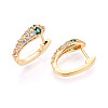 Brass Micro Pave Cubic Zirconia Snake Hoop Earrings EJEW-T048-32G-2