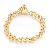 Ion Plating(IP) 304 Stainless Steel Curb Chain Bracelets BJEW-P237-04G-6
