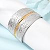 Two Tone 304 Stainless Steel Cuff Bangles SA-CBA90C5-02A-PG-3