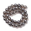 Electroplated Natural Agate Beads Strands G-B191-A07-10mm-05-5