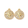 Brass Micro Pave Clear Cubic Zirconia Charms KK-E098-11G-1