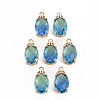 Rack Plating Brass Micro Pave Clear Cubic Zirconia Pendants KK-T060-62C-RS-1