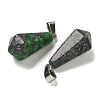Dyed Natural Marble Pointed Pendants G-B127-15P-04-2