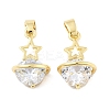 Planet Brass Micro Pave Cubic Zirconia Pendants KK-M325-10G-1