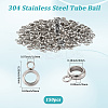 150Pcs 304 Stainless Steel Tube Bails STAS-BBC0008-25-2