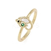 Brass Micro Pave Cubic Zirconia Open Cuff Rings for Women LS-RJEW-K308-01B-G-2