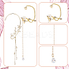 ANATTASOUL 4Pcs 4 Style Crystal Rhinestone Flower Cuff Earrings with Enamel EJEW-AN0001-61-3