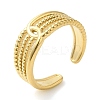 304 Stainless Steel Hollow Open Cuff Ring for Women RJEW-I098-28G-1