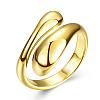 Real 18K Gold Plated Adjustable Brass Finger Rings for Women RJEW-BB07574-A-1