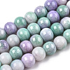Opaque Crackle Glass Round Beads Strands GLAA-T031-01K-1