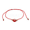 Flat Round with Evil Eye  Braided Bead Bracelets WG2D48B-01-2