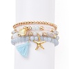 4Pcs 4 Style Natural & Synthetic Mixed Gemstone Beaded Stretch Bracelets Set BJEW-JB09115-1