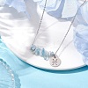 Natural Aquamarine Chip & Constellation Pendant Necklaces NJEW-JN05084-12-2