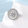 Brass Micro Pave Cubic Zirconia Cuff Rings RJEW-D323-05P-1