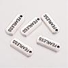 Tibetan Style Alloy Rectangle with Word Fearless Pendants X-TIBEP-Q043-064-RS-1