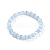 Dyed Natural Selenite Round Beaded Stretch Bracelets for Women G-U005-02H-4