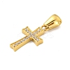 Ion Plating(IP) 304 Stainless Steel Cubic Zirconia Pendants STAS-C102-04C-G-2