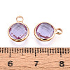 Golden Tone Brass Glass Charms X-GLAA-ZX008-24I-G-3