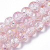 Transparent Spray Painted Crackle Glass Bead Strands GLAA-N035-03C-A06-1