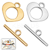 10 Sets 2 Colors 304 Stainless Steel Toggle Clasps STAS-BBC0006-81-1