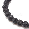 Gemstone & Natural Lava Rock Round Beaded Stretch Bracelet BJEW-JB08468-6