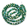 Electroplate Transparent Glass Beads Strands EGLA-T019-06F-3