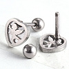 Tarnish Resistant 201 Stainless Steel Barbell Cartilage Earrings EJEW-R147-35-2