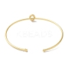 Rack Plating Brass Micro Pave Clear Cubic Zirconia Letter Open Cuff Bangles BJEW-A018-01G-O-3